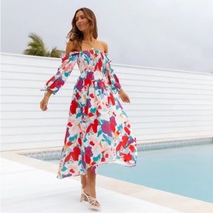 Pretty Colorful Midi Dress